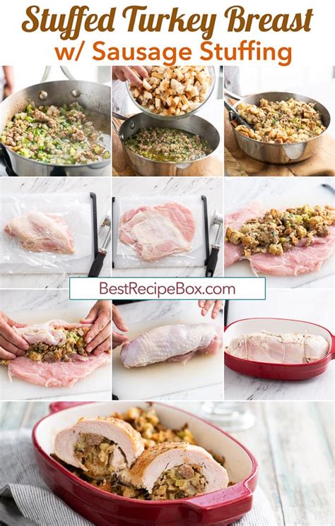 A good solution for a cut of meat like a leg of lamb is to order it boned and rolled into a neat cylindrical roast. Stuffed Roast Turkey Breast with Sausage Stuffing | Best Recipe Box