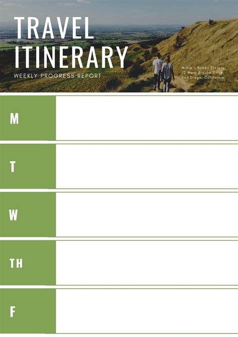 Green Photo Travel Itinerary Planner Templates By Canva