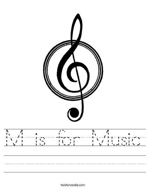 Free coloring pages, choose from more than 1000 coloring pages to print. M is for Music Worksheet - Twisty Noodle