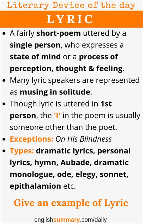 Lyric Poem Literary Definition Lyricsa