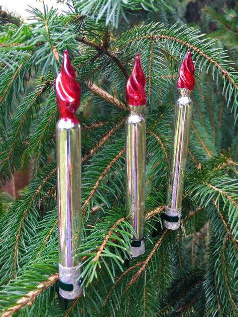 3 X Vintage Candle Mercury Glass Clip On Christmas Tree Etsy Canada