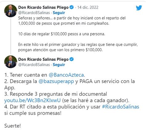 Ricardo Salinas Pliego Insulta A Internauta Por Criticar Su Dinámica Para Regalar Dinero