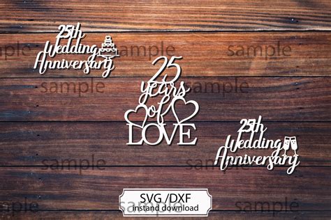 25th Wedding Anniversary Svg Cutting File Wedding Anniversary Etsy