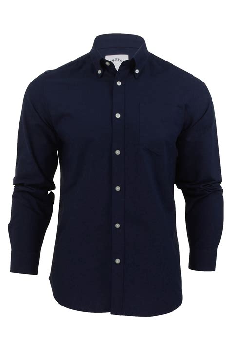 Mens Oxford Shirt By Brutus Long Sleeved Button Down Collar