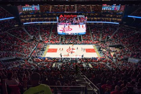 The visitor bench at state farm arena is located in front of floor section 9. Samsung Brightens Up Atlanta Hawks' State Farm Arena with ...