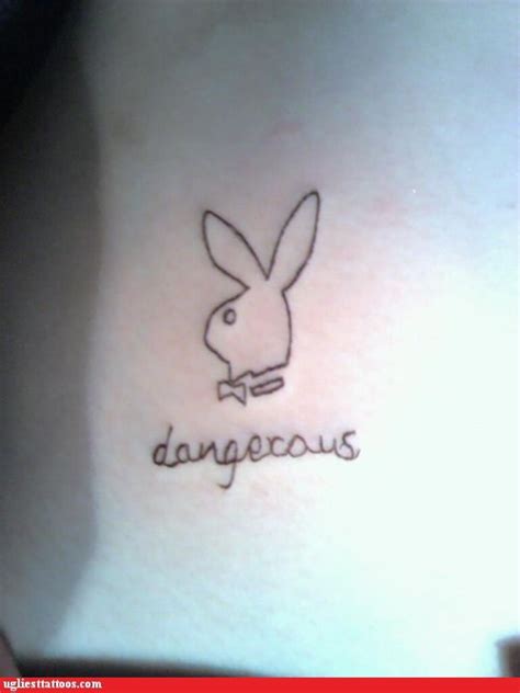 Bad bunny shirt logo sunglasses x100pre merch cat eye uv400 + free lanyard. Ugliest Tattoos - playboy bunny - Bad tattoos of horrible fail situations that are permanent and ...