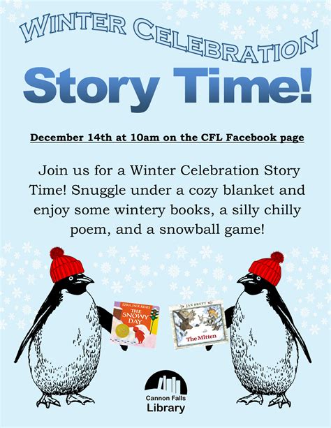 Winter Celebration Story Time Dec 14th Cannon Falls Library