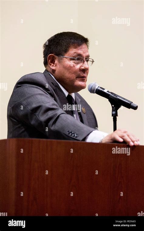 Lorenzo Bates Speaker Of The Navajo Nation Speaks During A Ceremony