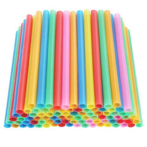 60 Jumbo Drinking Straws Wide Neon Milkshake Smoothie Plastic Bar Bpa