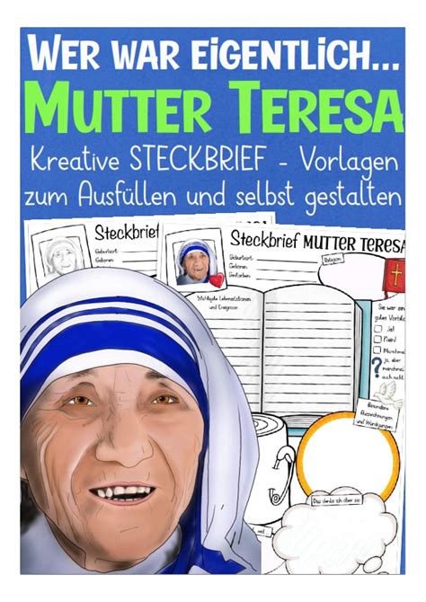 Creative Fact File Worksheets Who Is Mother Teresa German Version By