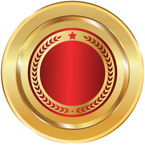Gold Red Seal Badge Png Transparent Clip Art Image Bingkai Kartu