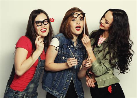 Hipster Girls Best Friends Ready For Party Stock Image Image Of Expression Cell 73691715