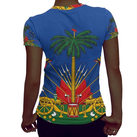 women s haiti haitian t shirt shirt coat of arms etsy