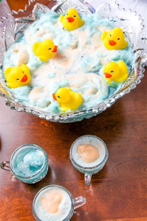 You can serve this refreshingly flavorful mocktail at any baby shower or kiddie party and it fits right in! Blue Baby Shower Punch With Ducks | Recipe | Sherbet punch ...