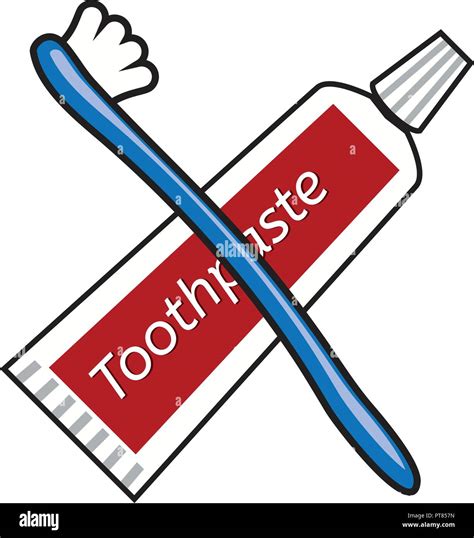 vector toothbrush and toothpaste tube drawing isolated on white background dental care hygiene