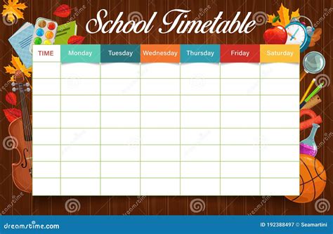 Editable School Timetable Template