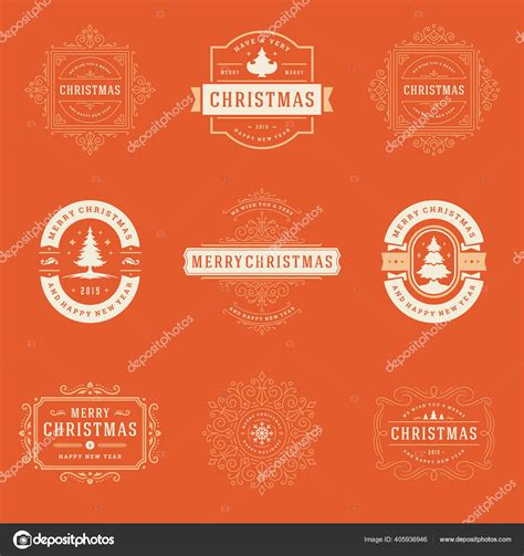 Etiquetas De Navidad Y Placas Vector Elementos De Diseño Conjunto