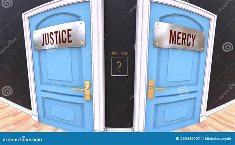 Justice And Mercy Staying In Balance Pictured As A Metal Scale With