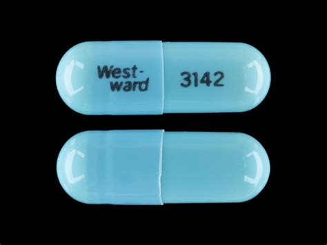 Pill Finder West Ward 3142 Blue Capsule Shape