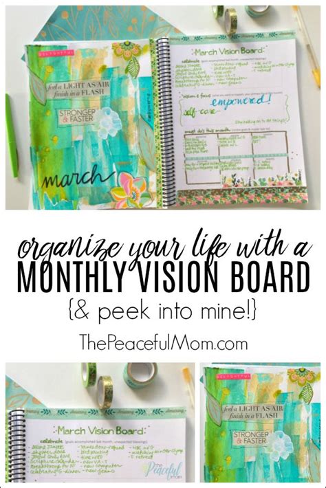 How To Organize With A Monthly Vision Board The Peaceful Mom Vision