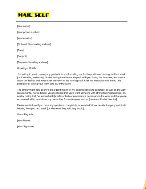 Thank You Letter After Nursing Interview How To Templates And Examples