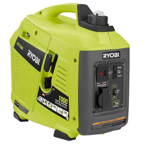 Ryobi 1000 Watt Gasoline Powered Digital Inverter Generator Ryi1000
