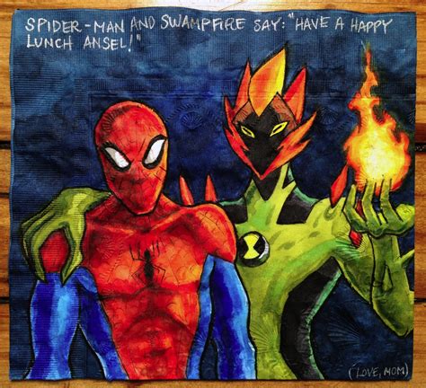Daily Napkins Ultimate Spider Man With Ben 10s Swampfire