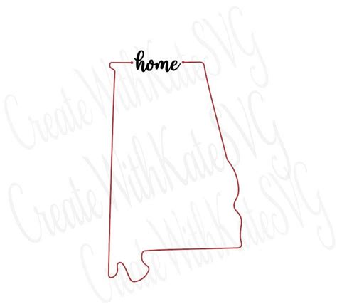 Alabama State Outline Svg Alabama Home Outline Al Outline Etsy Singapore