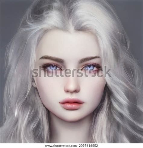 attractive lady light eyes hair 3d stock illustration 2097616552 shutterstock