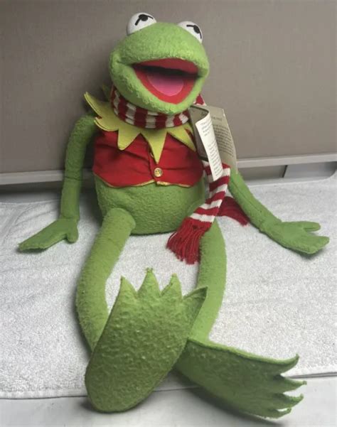The Muppets Kermit The Frog Plush Stuffed 24 Christmas Scarf Eden