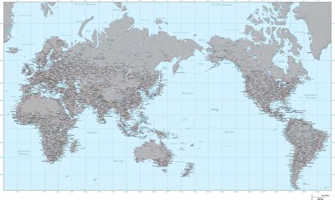 Digital World Terrain Map In Adobe Illustrator Format Asia Centered