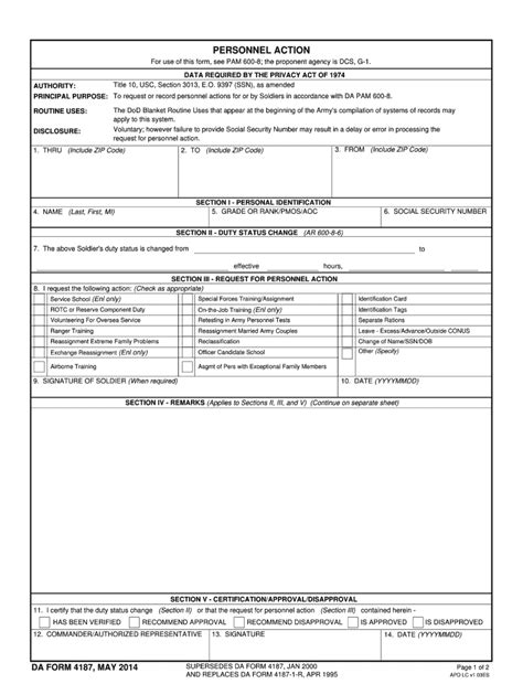 Da Form 4187 Fill Out And Sign Online Dochub