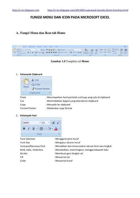Menu Microsoft Excel 2007 Beserta Fungsinya Sinau