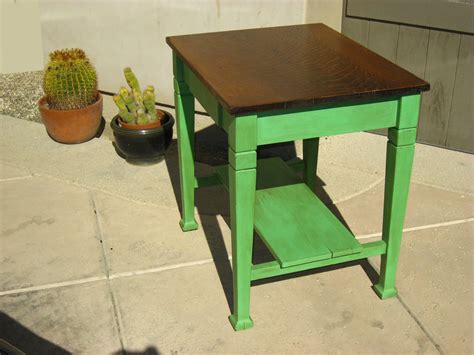 Antique Mission Wood Industrial Rustic Side Table Cutting Board Table