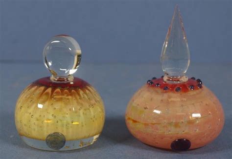 Richard Clements Art Glass Perfume Bottles Set Of 2 Scent Bottles