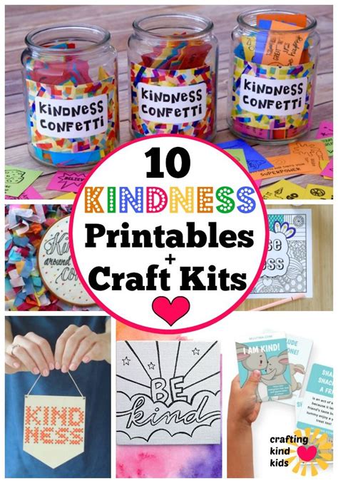 10 Kids Kindness Printables And Craft Kits Summer Fun For Kids Easy