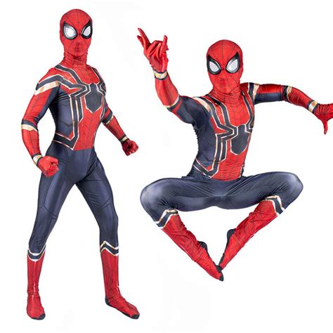 Adult Spider Man Far From Home Iron Spider Homecoming Costume Spandex