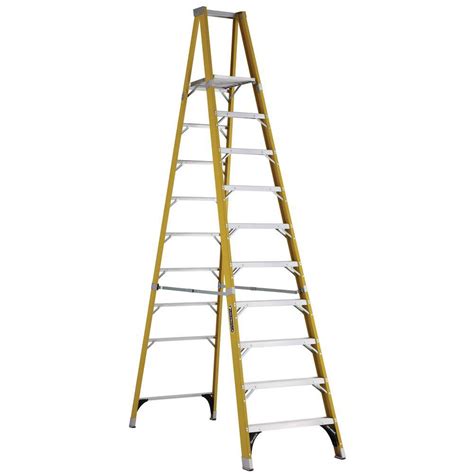 Louisville Ladder 10 Ft Fiberglass Platform Step Ladder With 375 Lbs