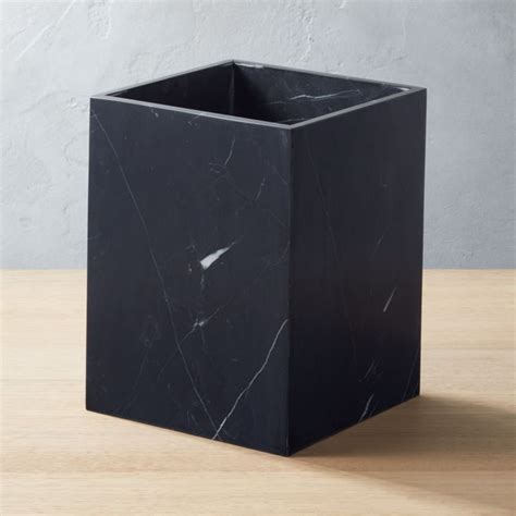 Nexus Black Marble Wastebasket Reviews Cb2 Black Marble Marble
