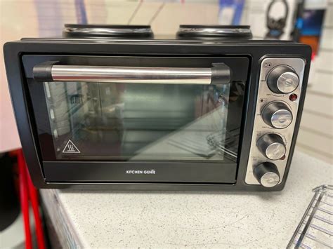 kitchen genie electric table top compact mini oven 28l with double hot plates 3100w brand new