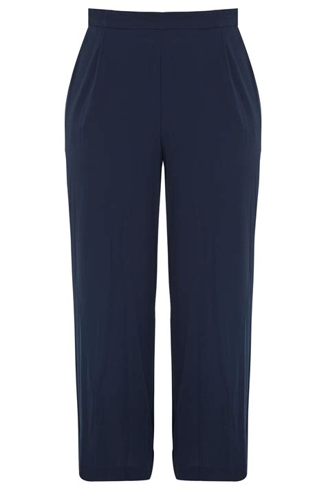 navy crepe single pleat trousers yours clothing