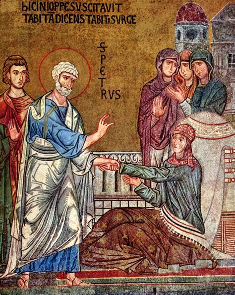 Peter Raises Tabitha From The Dead 12th Century Palatine Chapel