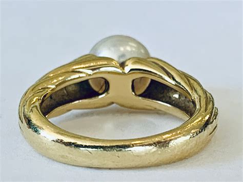 Mikimoto Pearl Ring Vintage Engagement Ring 85mm Akoya Pearl 18k