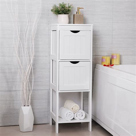 Discover everything about it right here. Slim White Bathroom Storage Bedside Cabinet Drawers Corner ...