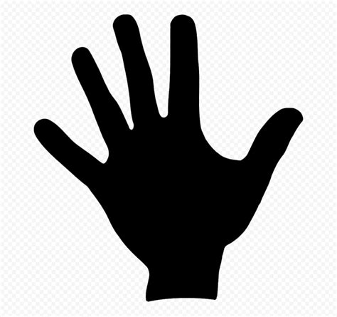 HD Black Silhouette Left Hand Print PNG Hand Silhouette Black
