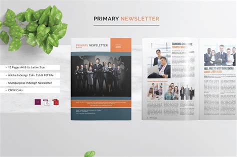 Primary Newsletter | Magazine template, Newsletter design, Business newsletter