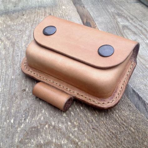 Bushcraft Leather Pouch For Altoids Tin With Fire Steel Loop Leather