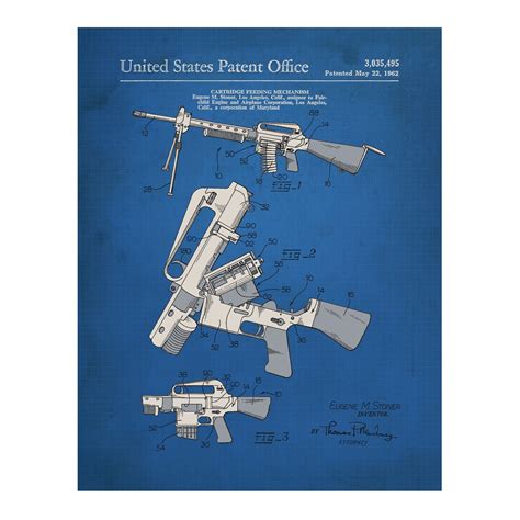 Ar 15 Art Ar 15 Blueprint Ar 15 Patent Rifle Print Ar Etsy
