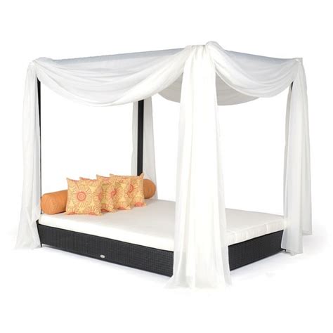 Beautiful and functional, this daybed is highlighted by stunning bronze wicker and a clever retractable canopy. Dijon Outdoor Double Daybed with Canopy CA-DJ-825-B99 ...