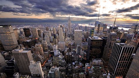 1920x1200 New York Skyscrapers Top View Building Wallpaper